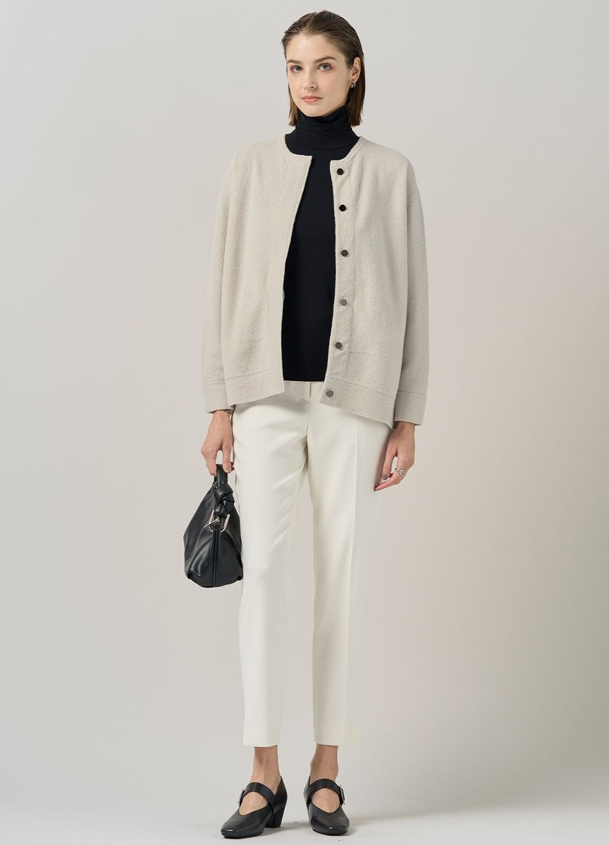 質感壓縮羊毛開釦針織上衣